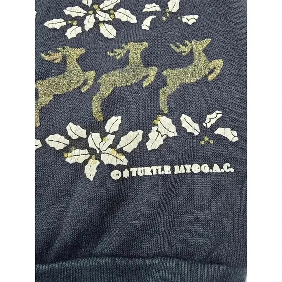 Vtg Turtle Bay Women's Navy Christmas Snow Holiday Crewneck Sweater - Picture 5 of 12